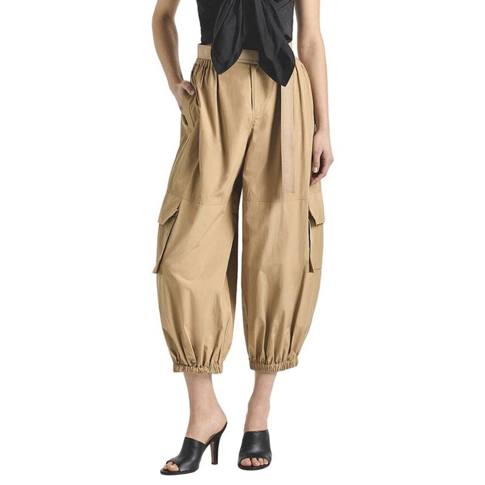 Derek Lam 10 Crosby Womens Tamsin Poplin Balloon Cargo Pant, Beige